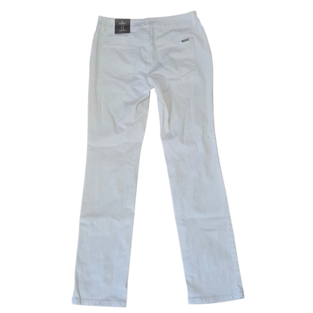 Chico’s So Slimming Slim Straight Leg Jeans White Stretch 0 Size 4 Small NWT - Picture 8 of 12